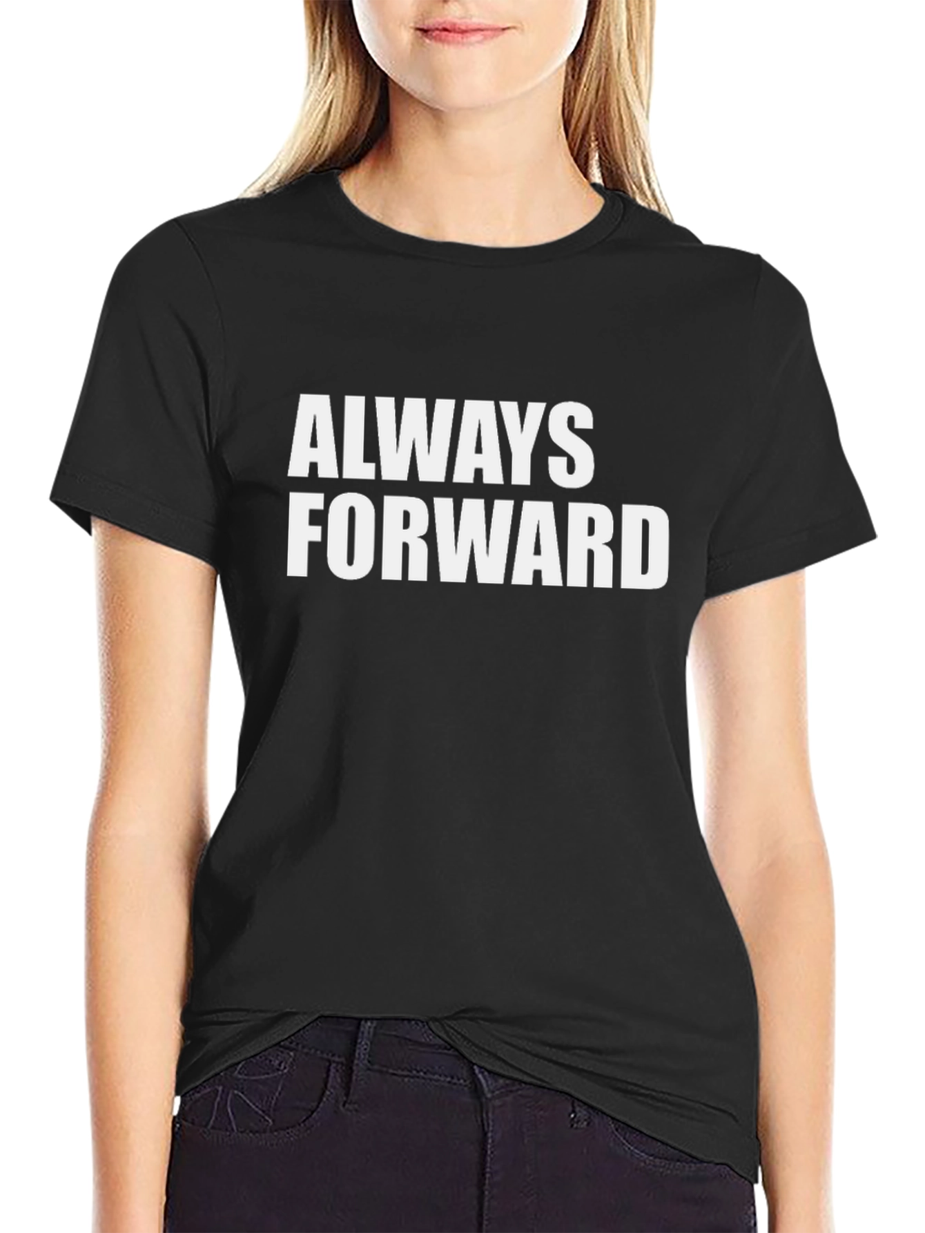 Always Forward Graphic Tee - Motivational Black T-Shirt