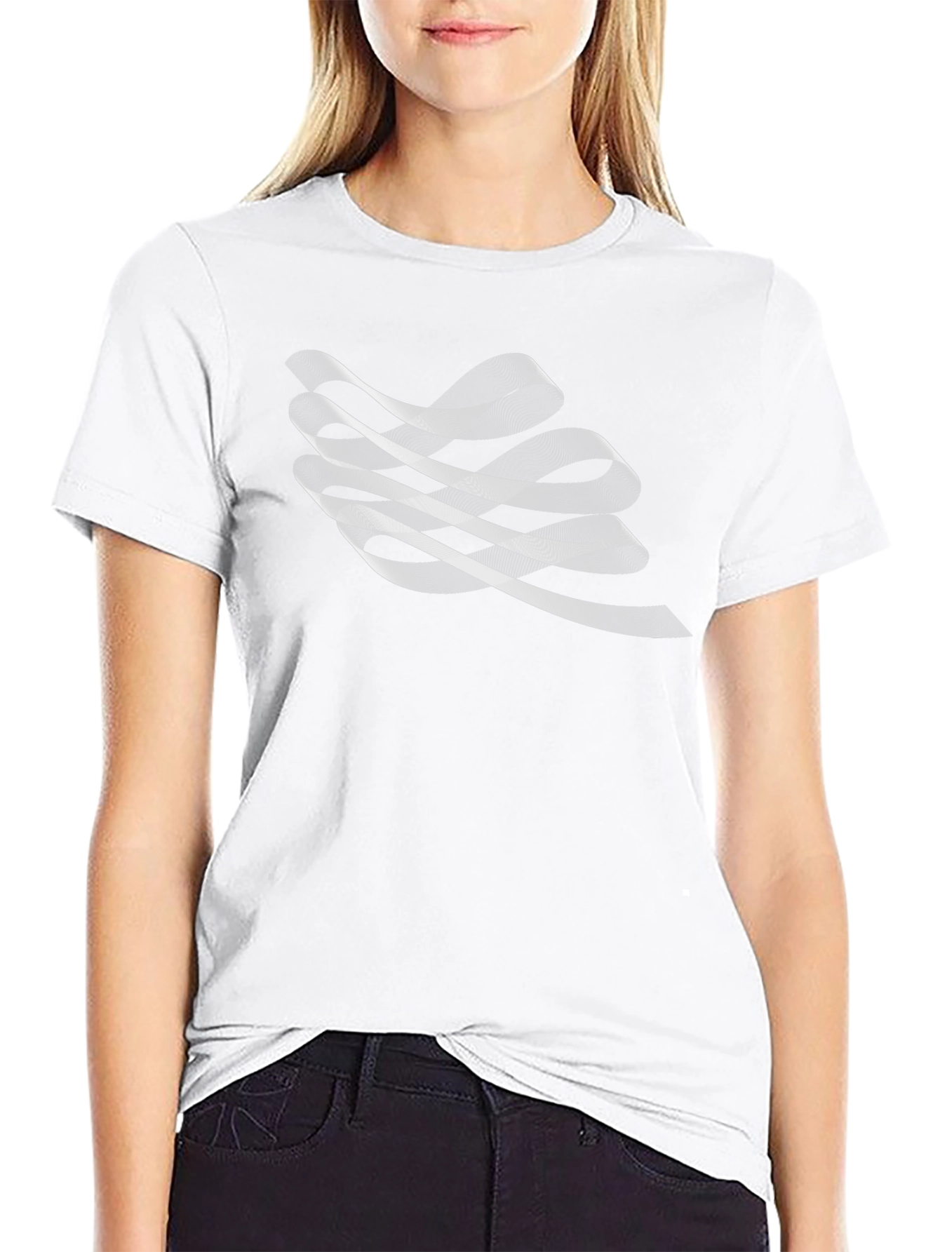 Abstract Wave Graphic Black T-Shirt
