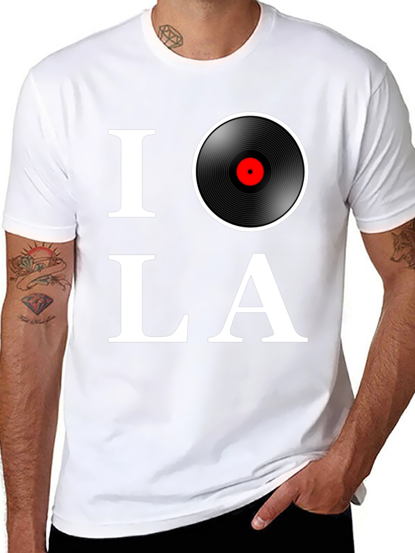I Love Vinyl Record Graphic T-Shirt
