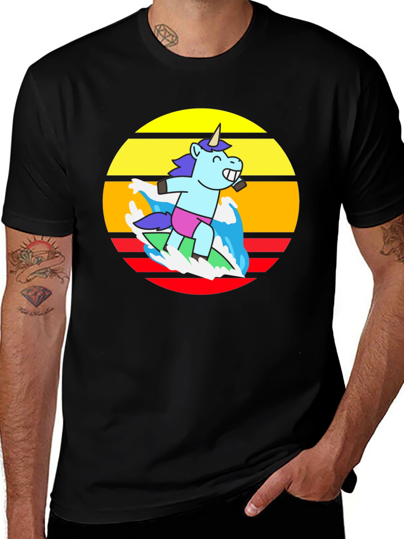 Surfing Unicorn Graphic Tee