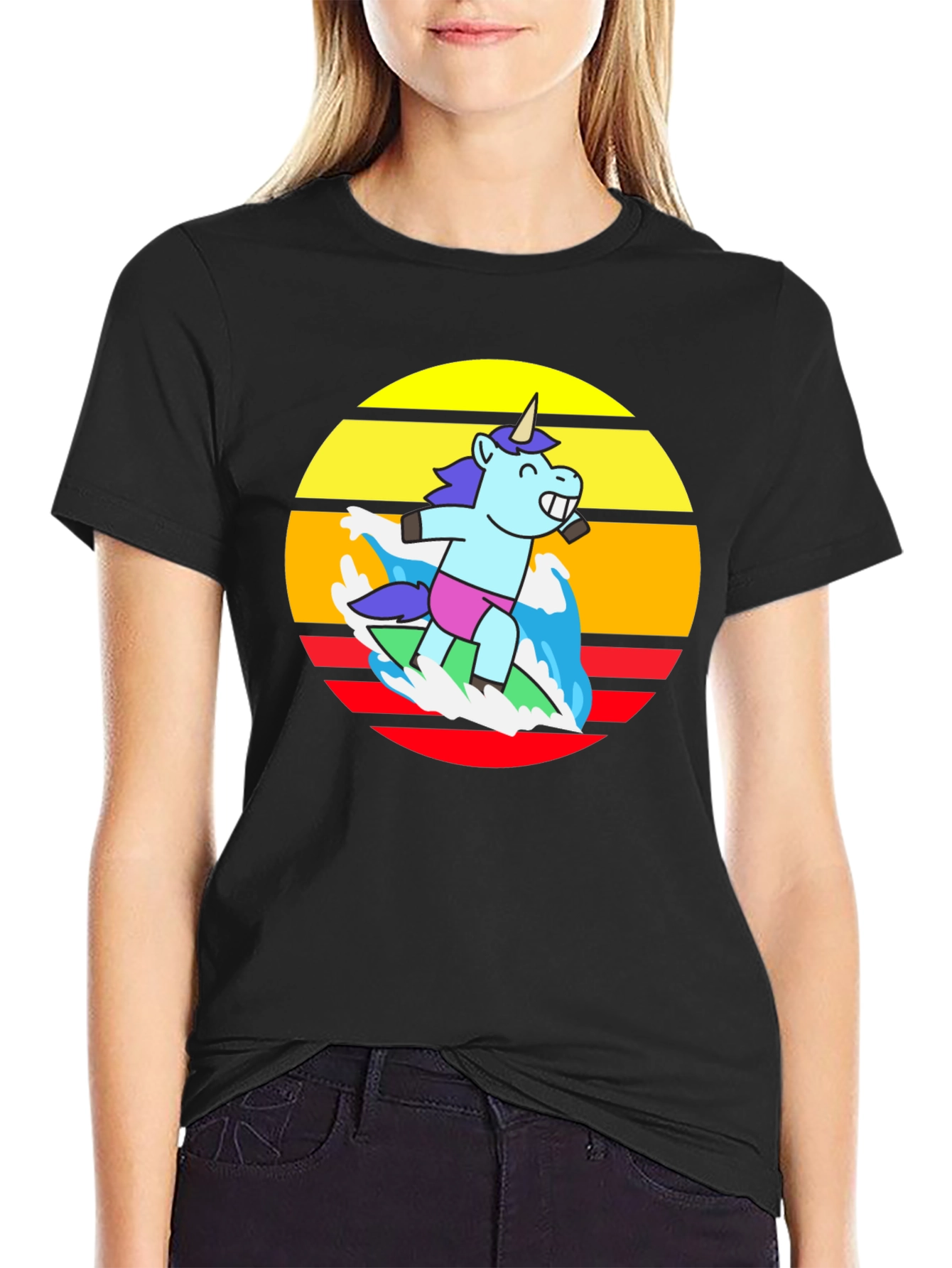 Surfing Unicorn Graphic Tee