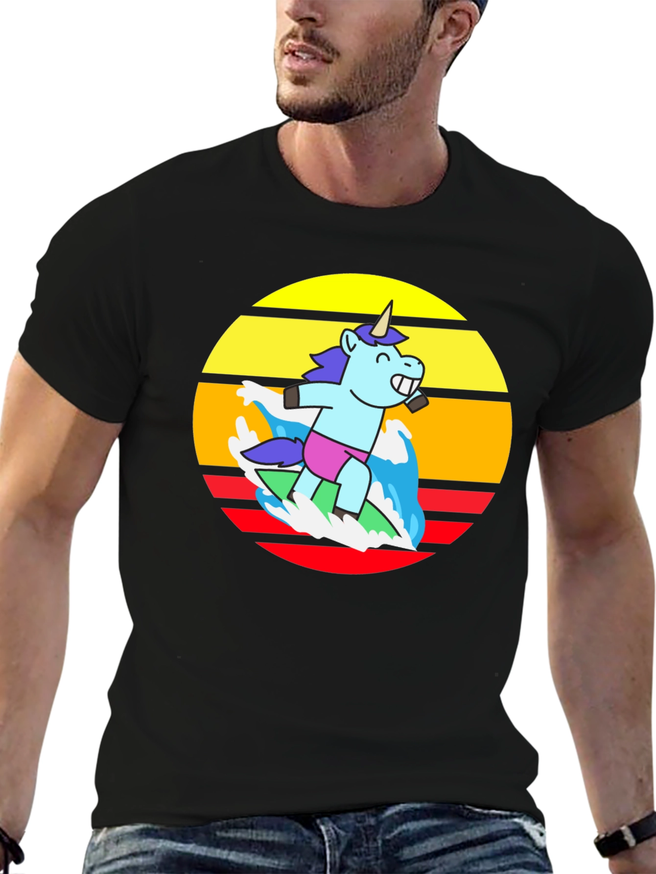 Surfing Unicorn Graphic Tee