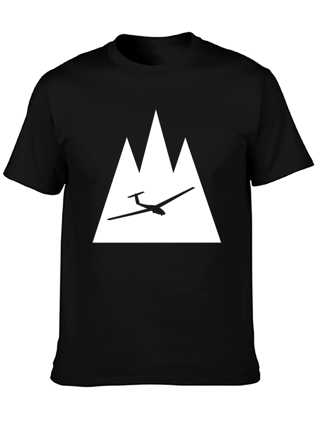 Glider Over Mountains Black T-Shirt