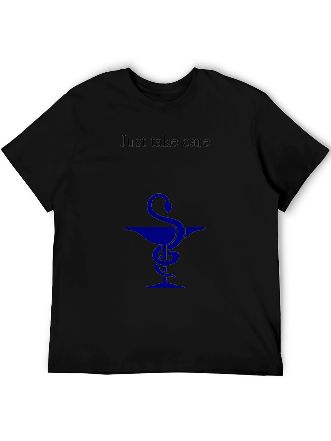 Just Take Care Black T-Shirt - Health Symbol