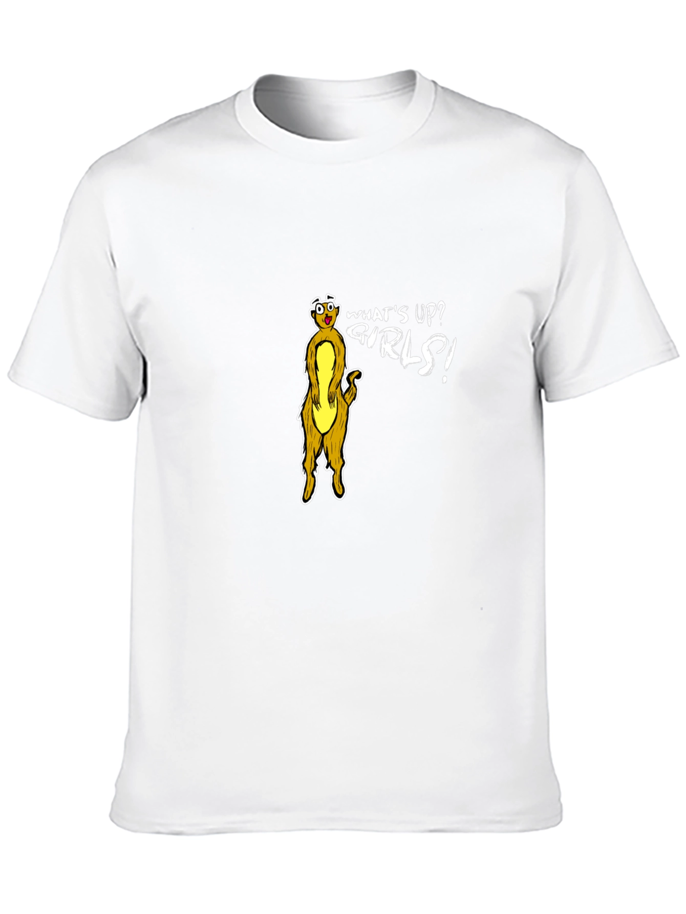 Funny Meerkat Whats Up Girls! Black T-Shirt
