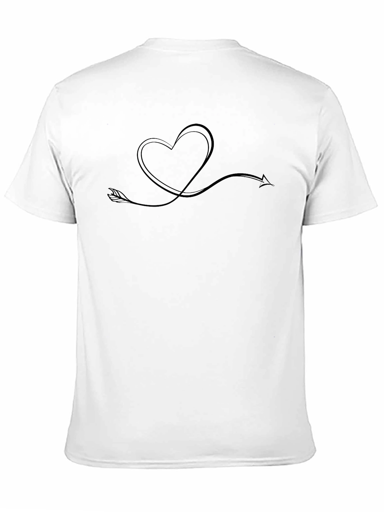 Heart Arrow Graphic Tee - Black Cotton T-Shirt