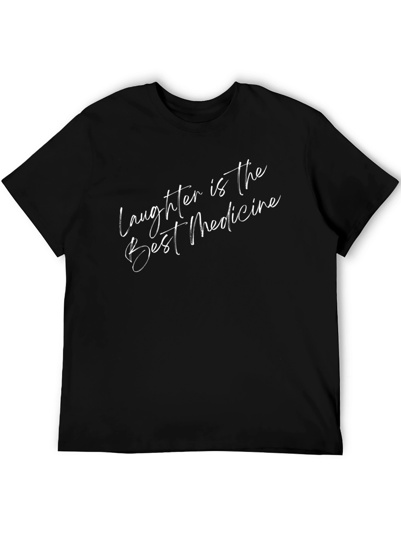 Laughter is the Best Medicine Black Graphic T-Shirt