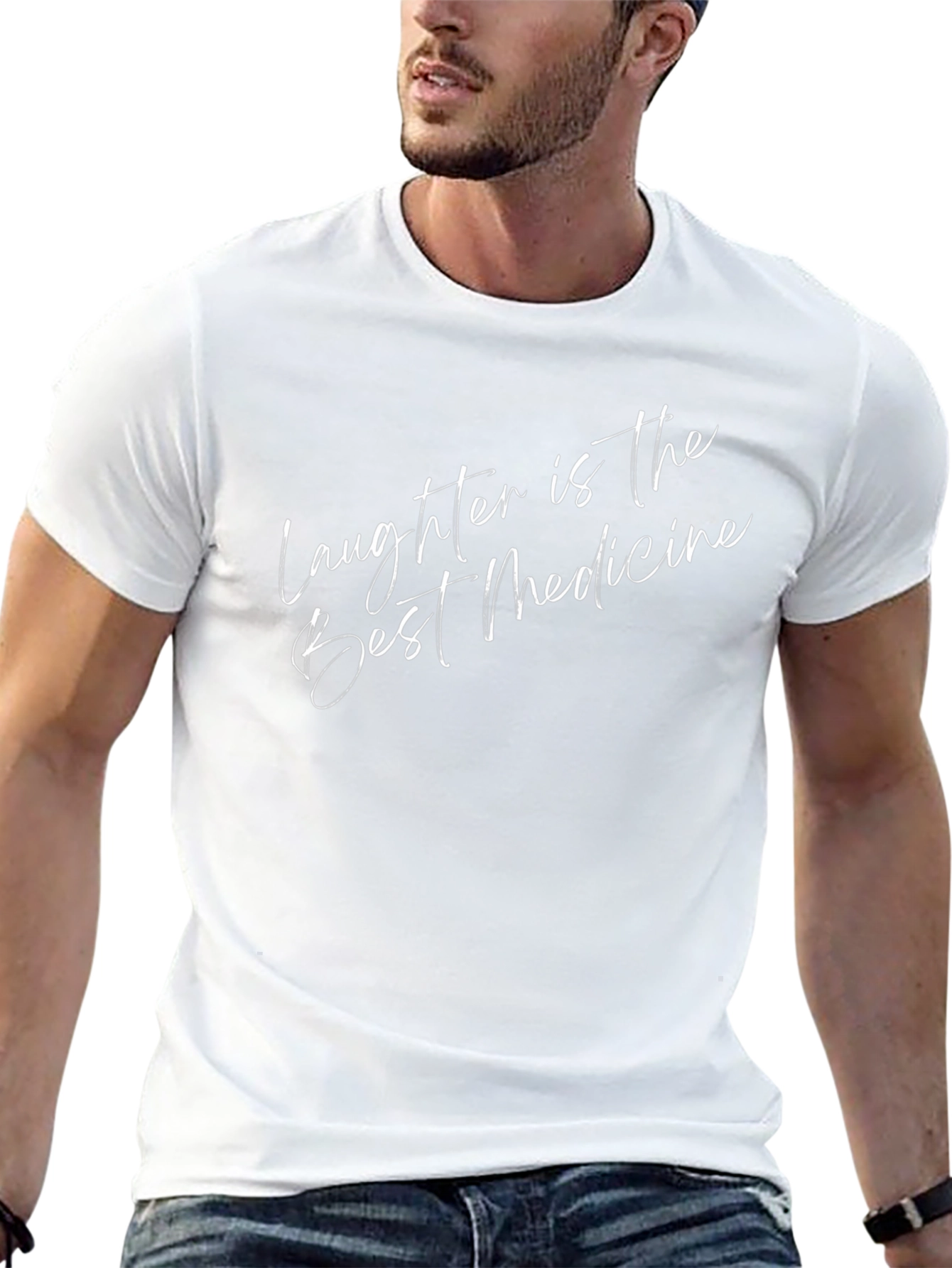 Laughter is the Best Medicine Black Graphic T-Shirt