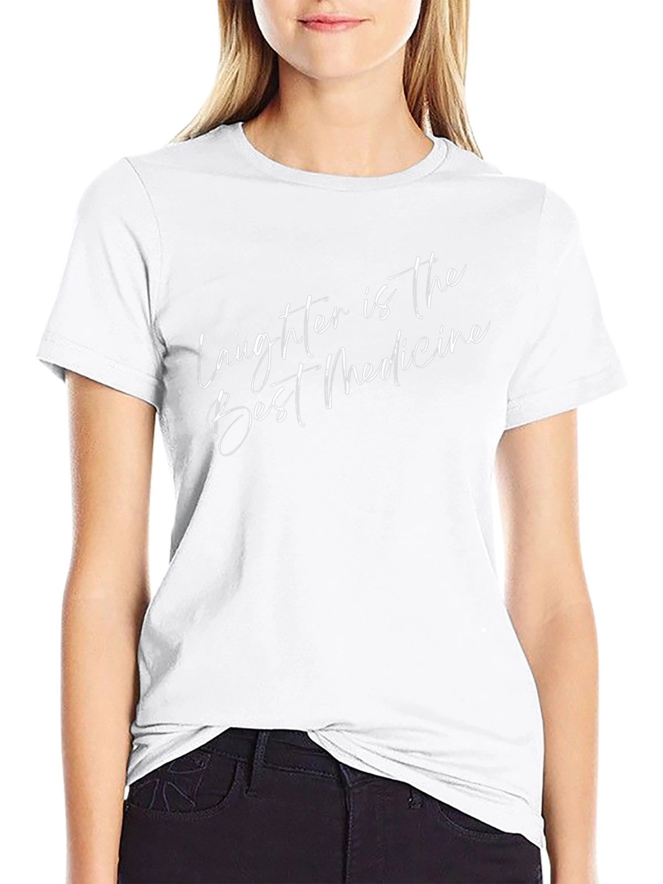 Laughter is the Best Medicine Black Graphic T-Shirt