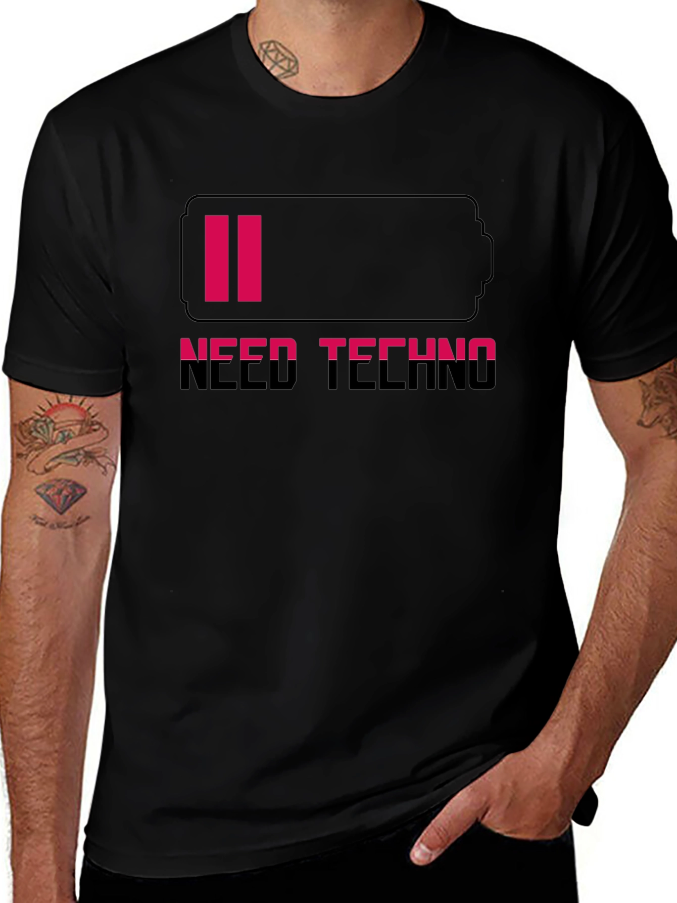 Need Techno Battery Black T-Shirt