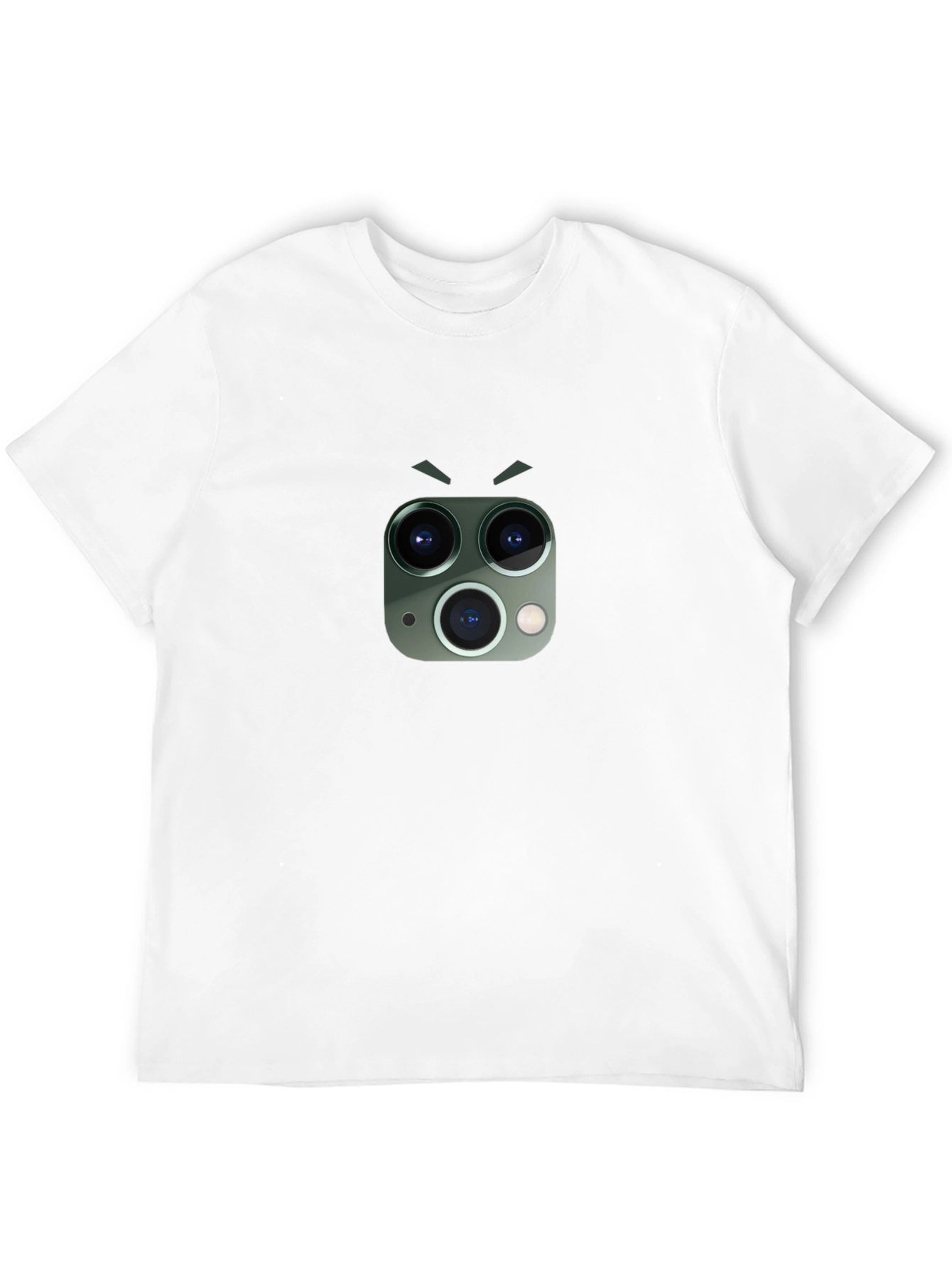 Funny Camera Lens Face Graphic Tee - Black