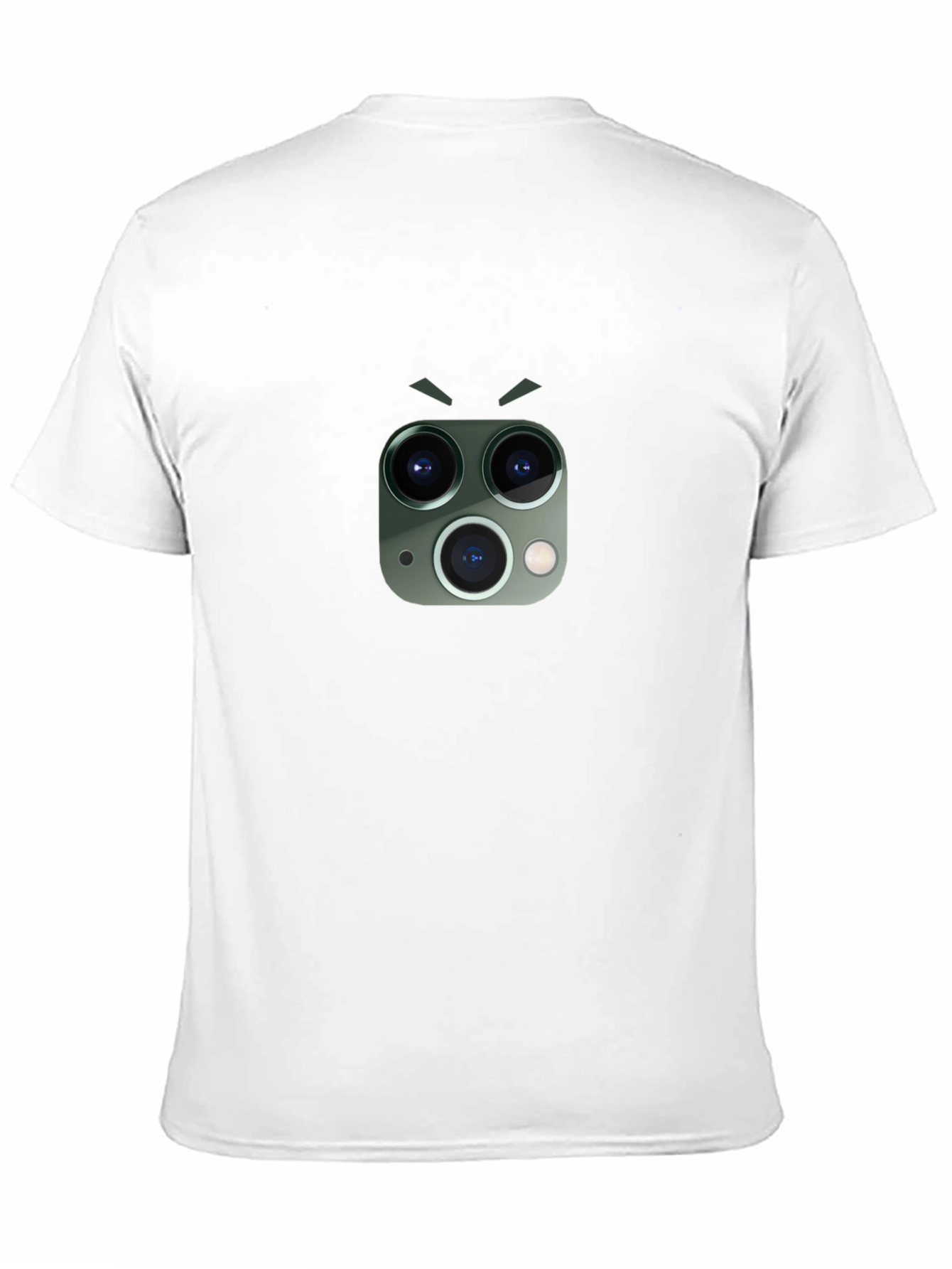 Funny Camera Lens Face Graphic Tee - Black
