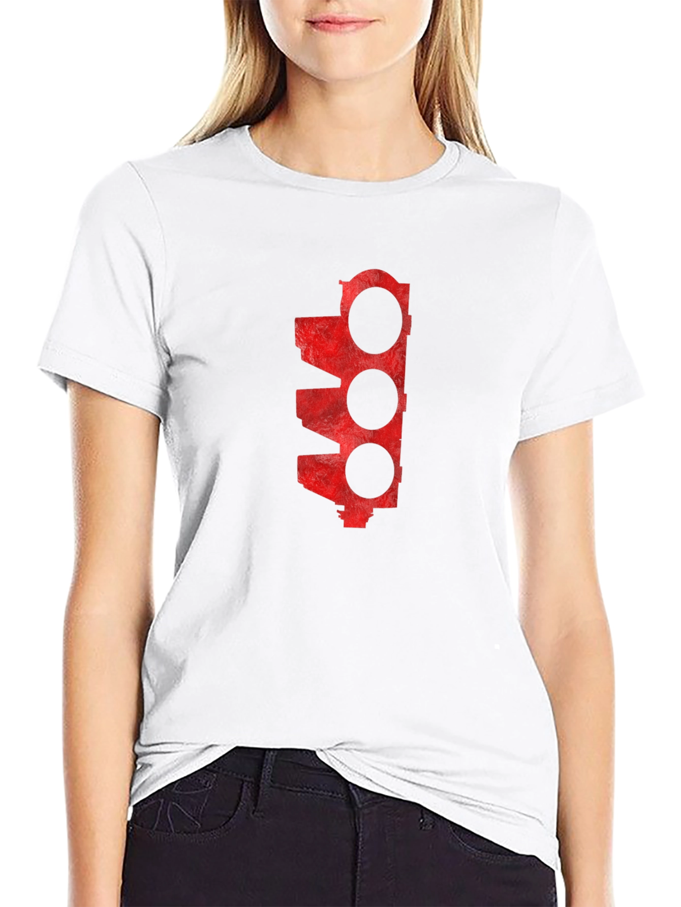 Red Engine Block Tee - Black