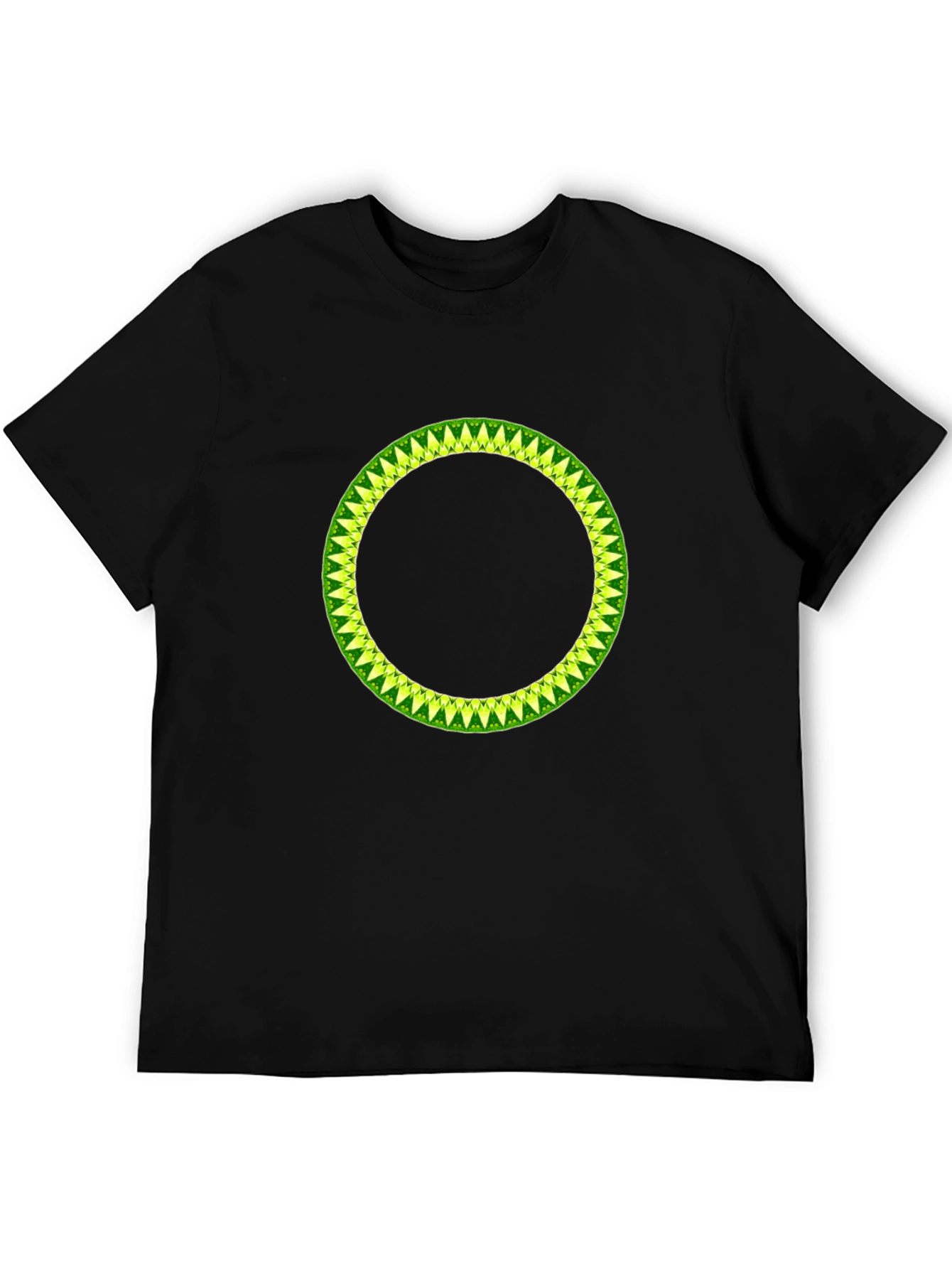 Geometric Circle Design Black T-Shirt