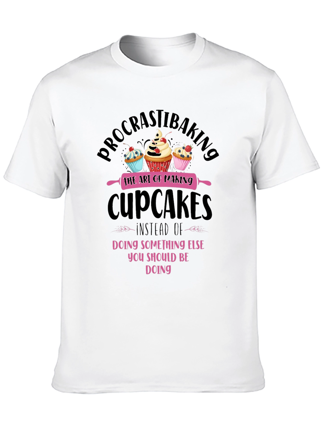 Procrastibaking Cupcake Graphic T-Shirt