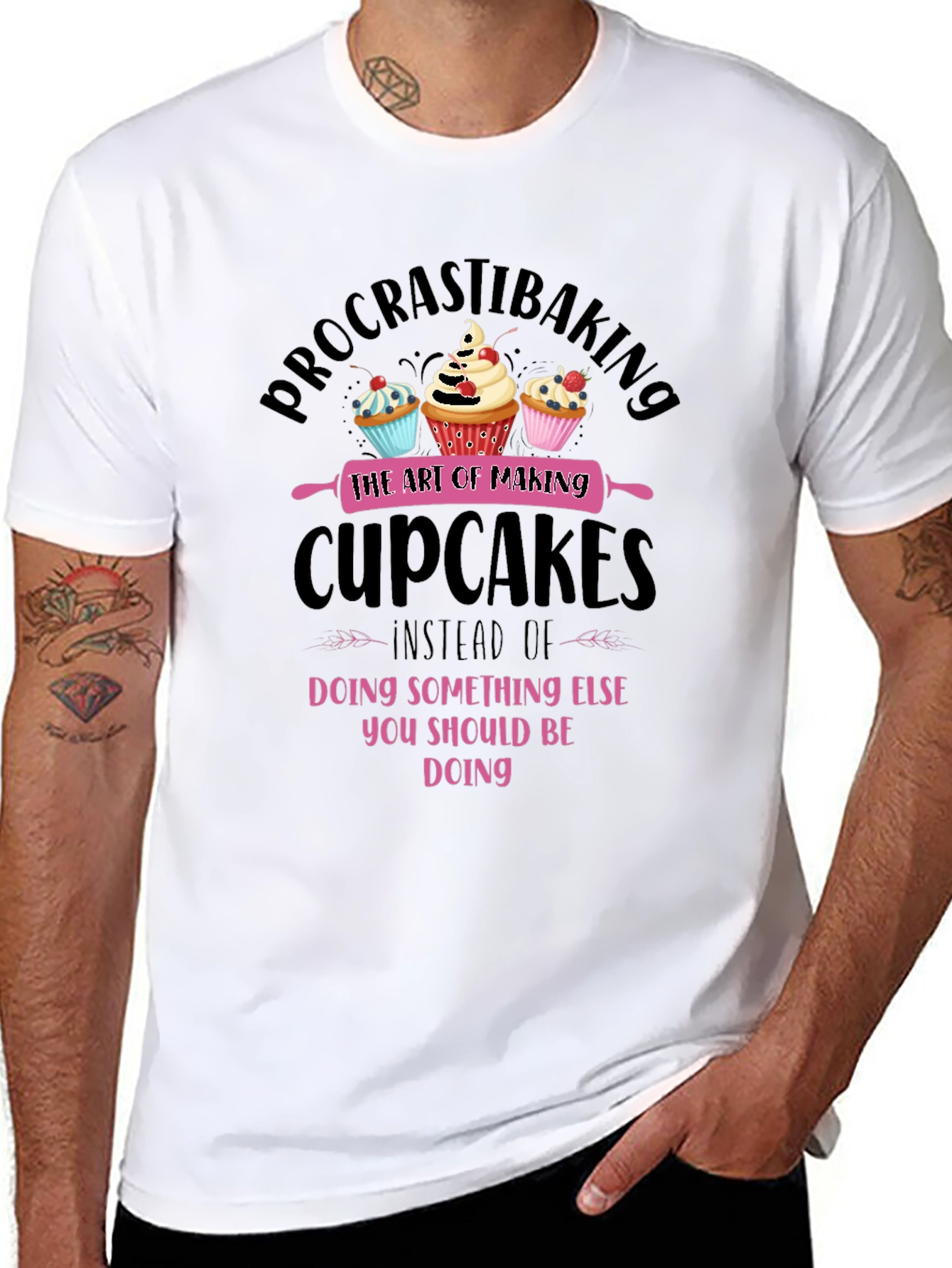 Procrastibaking Cupcake Graphic T-Shirt
