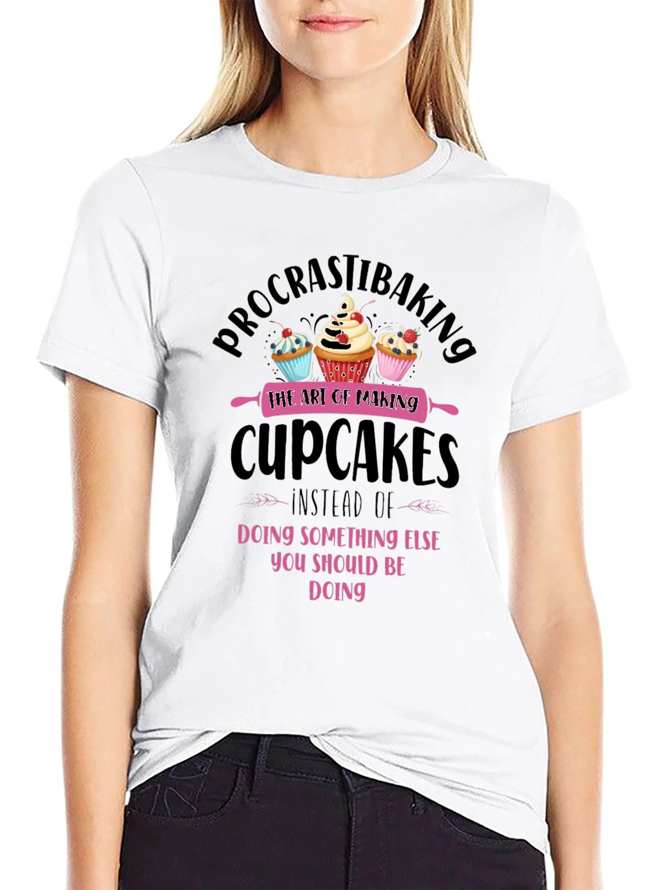 Procrastibaking Cupcake Graphic T-Shirt