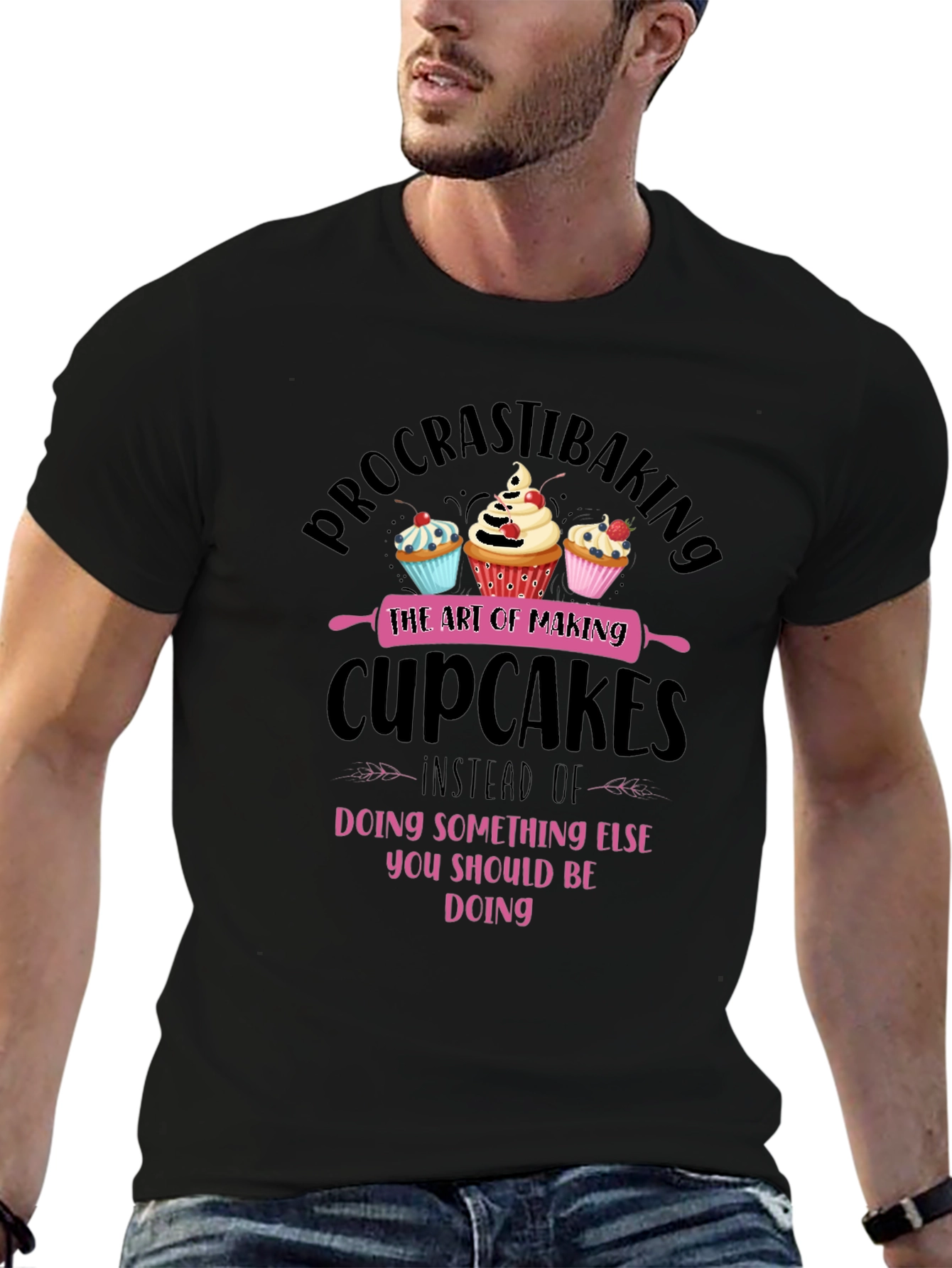 Procrastibaking Cupcake Graphic T-Shirt