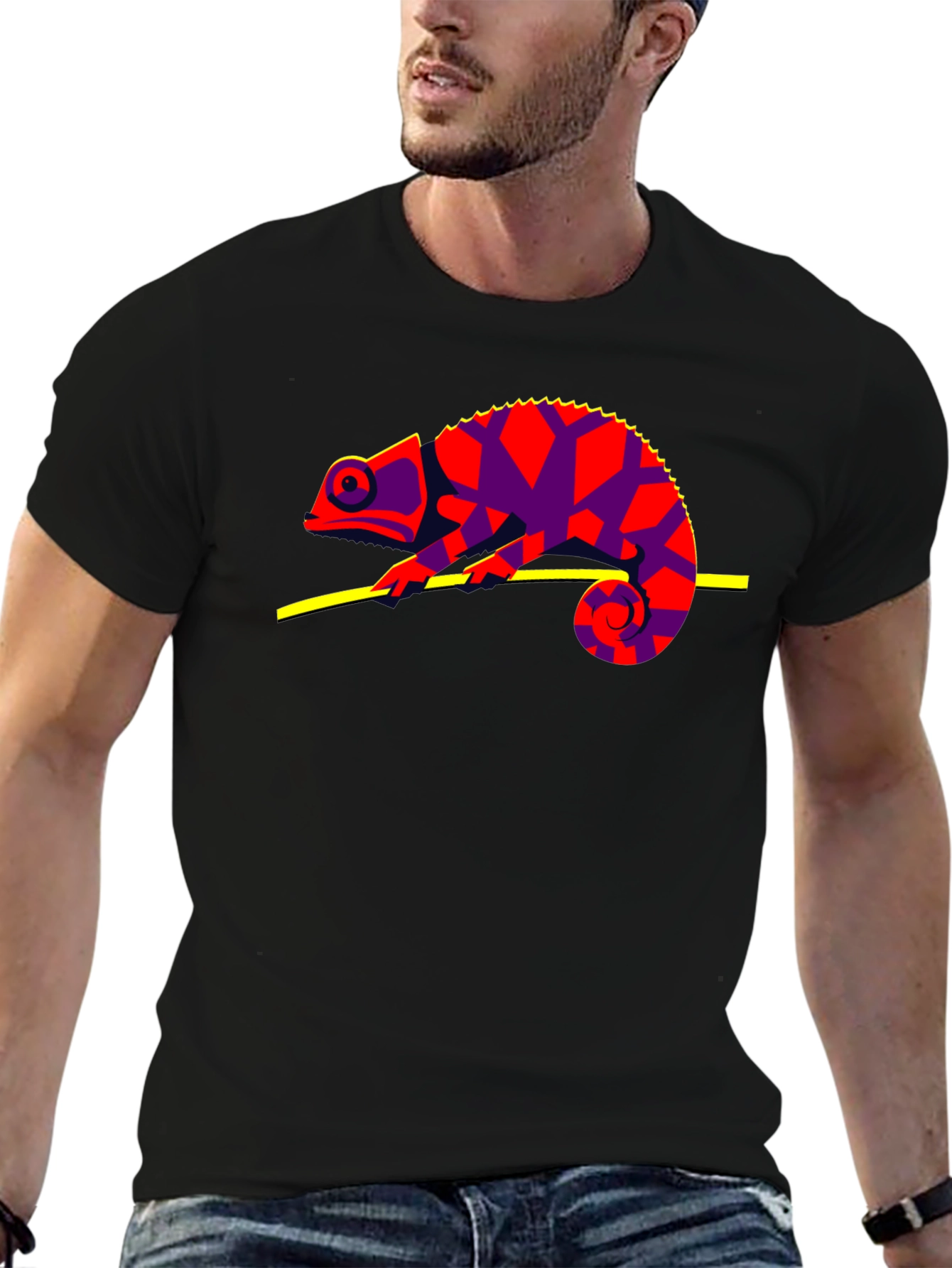 Chameleon Graphic T-Shirt - Cool Lizard Design