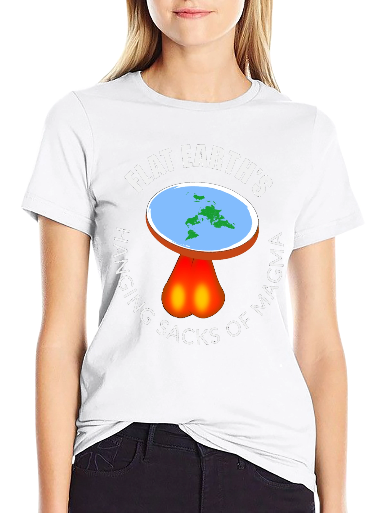 Flat Earth Hanging Sacks of Magma T-Shirt