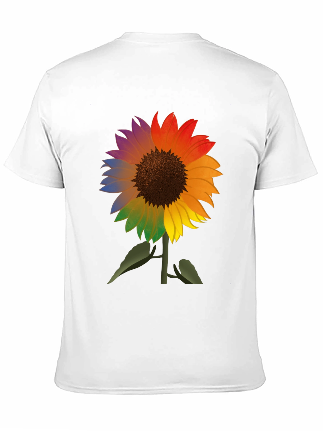 Rainbow Sunflower Graphic Tee - Mens Black T-Shirt