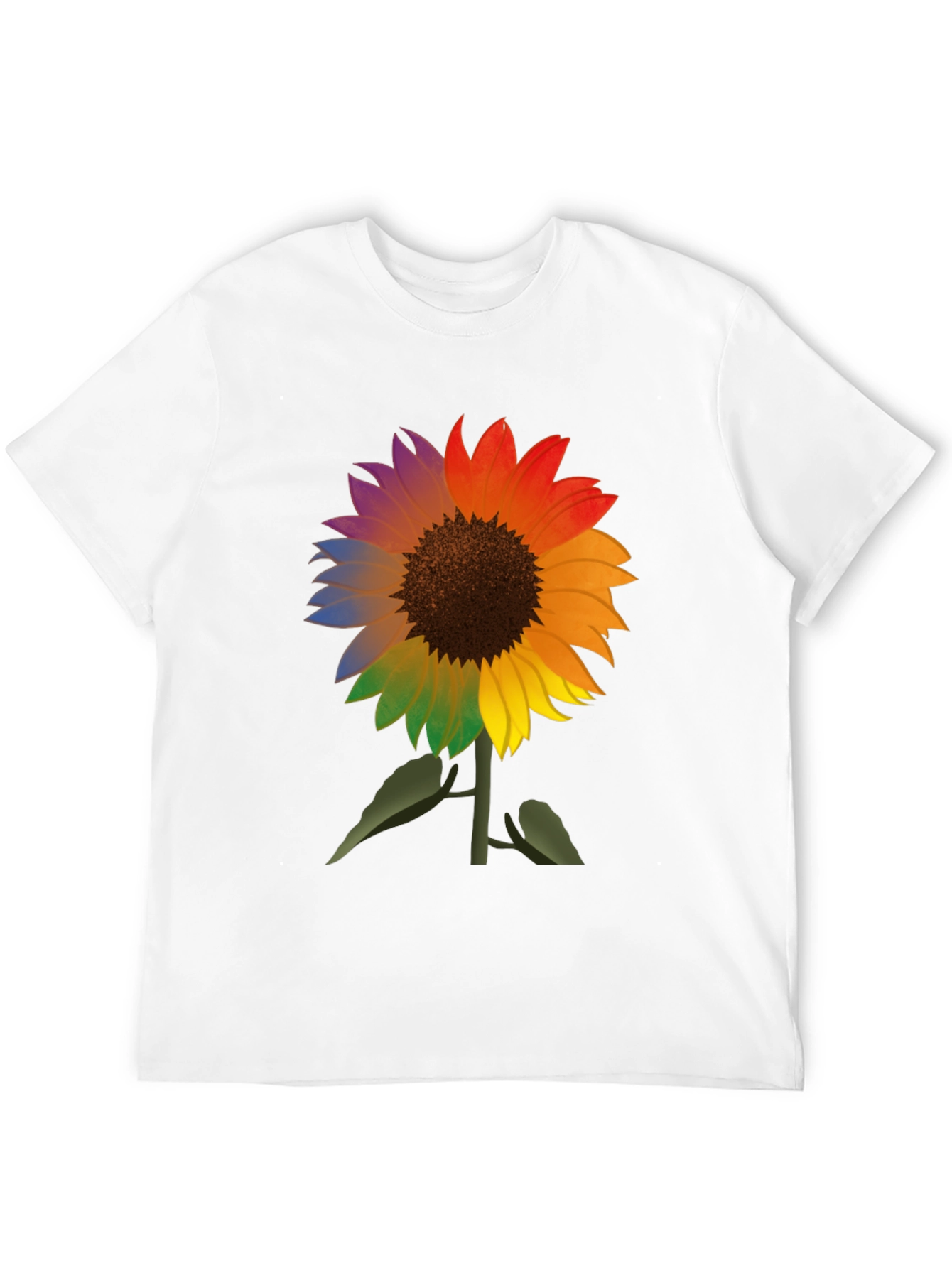 Rainbow Sunflower Graphic Tee - Mens Black T-Shirt