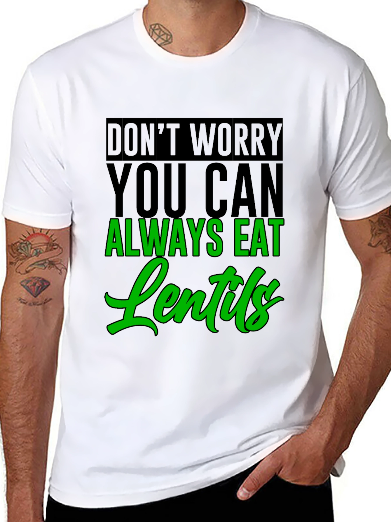 Eat Lentils Graphic Tee - Funny Vegan T-Shirt