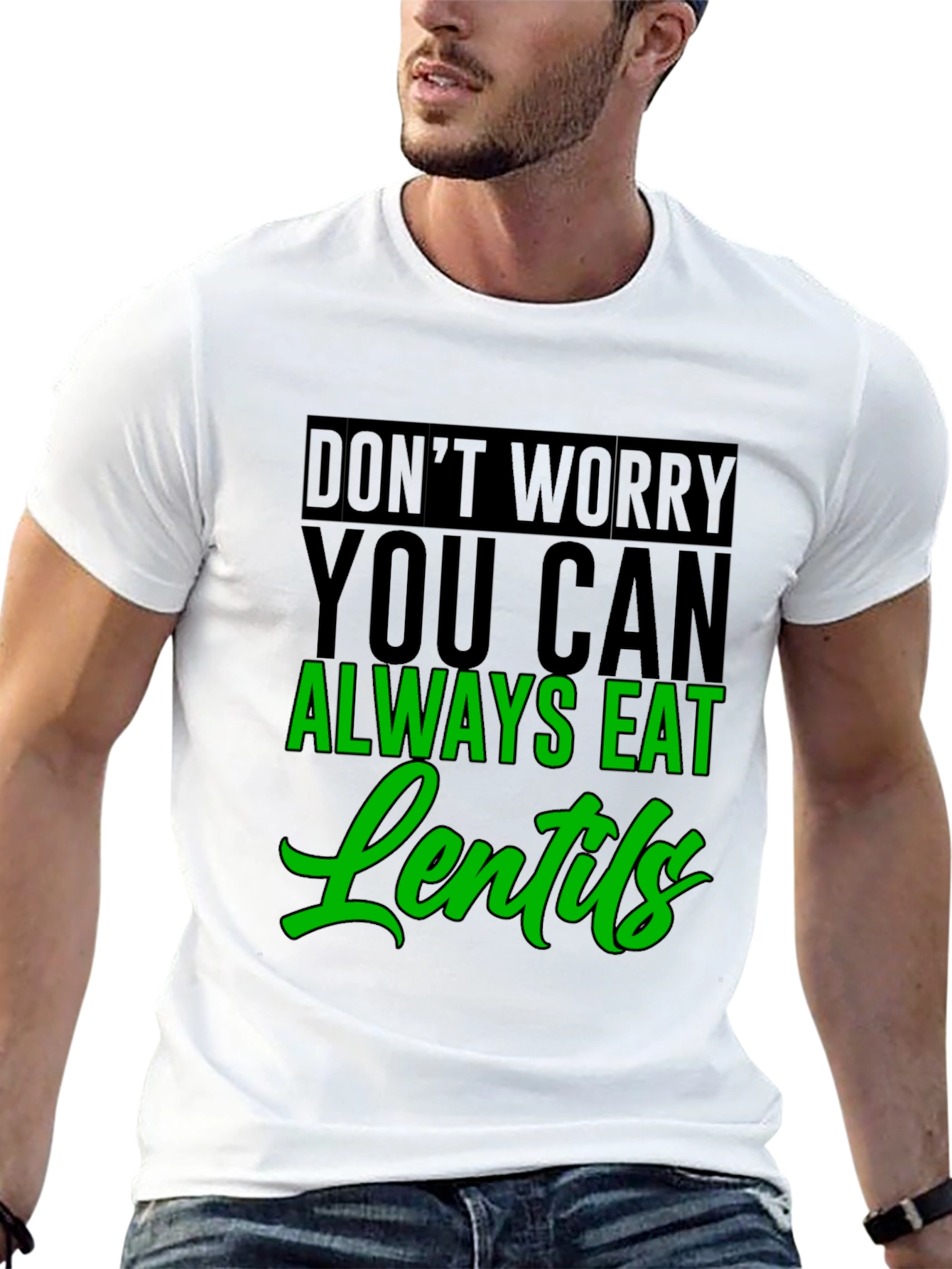 Eat Lentils Graphic Tee - Funny Vegan T-Shirt