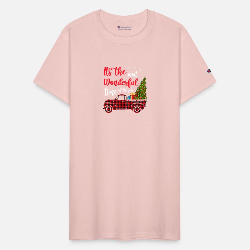Red Plaid Truck And Christmas Tree Light