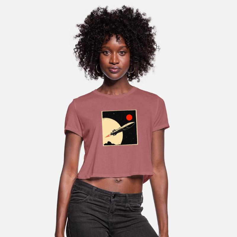 Retro Sci-Fi Rocket Ship 01 - Red Sun