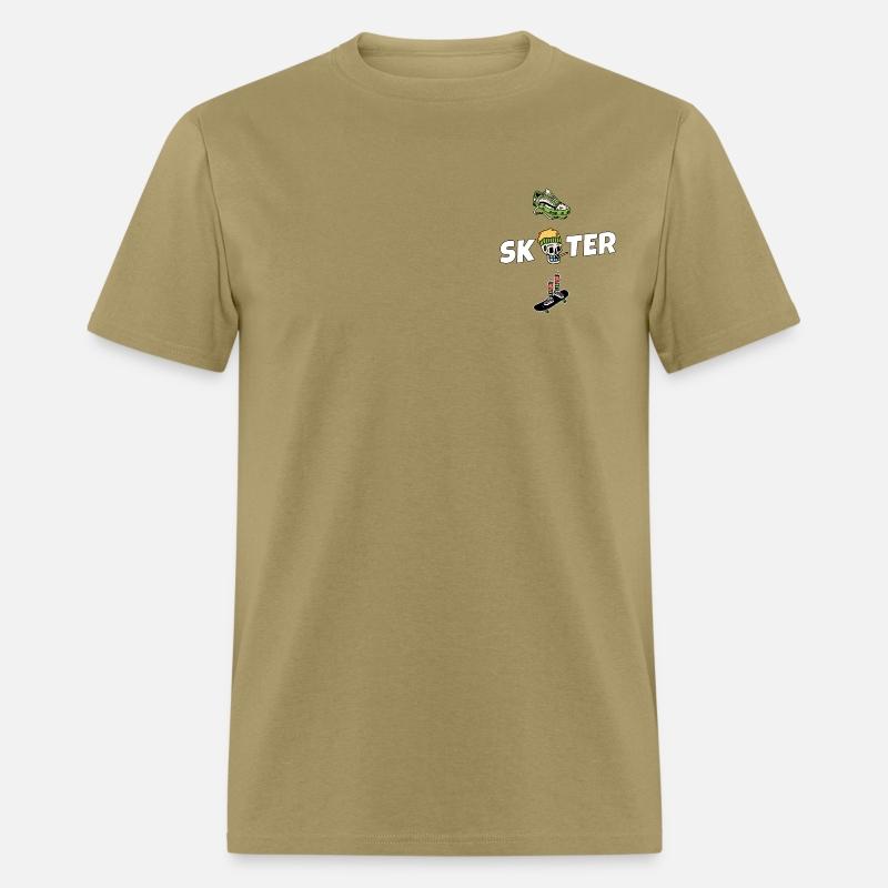 Retro Skull Skate Board Old Fashion T-Shirt