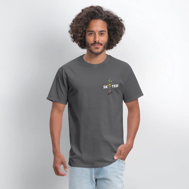 Retro Skull Skate Board Old Fashion T-Shirt
