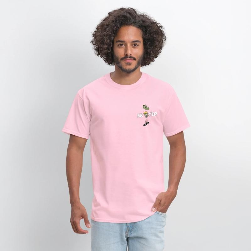 Retro Skull Skate Board Old Fashion T-Shirt
