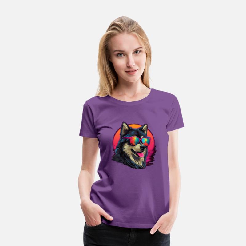 Retro Wave Alaska Malmute Dog Shirt