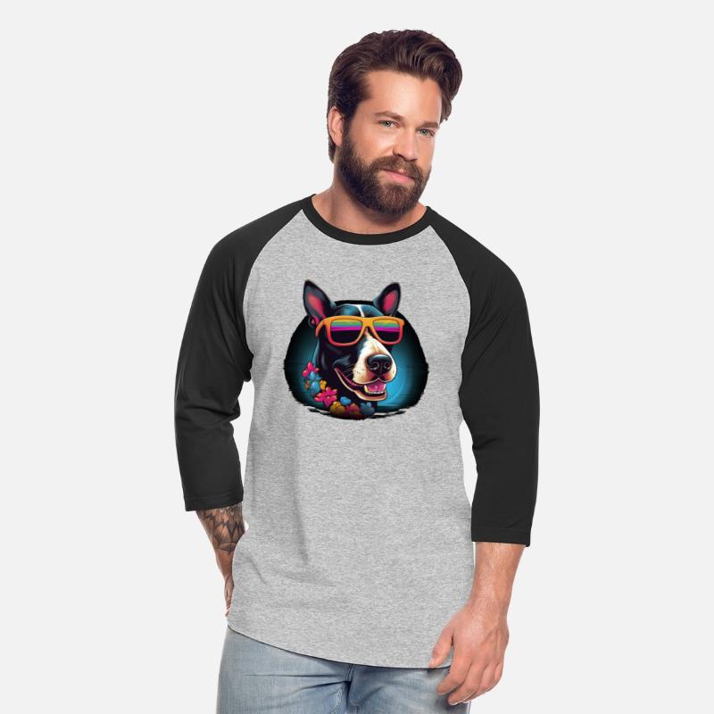 Retro Wave Bullterrier Dog Shirt