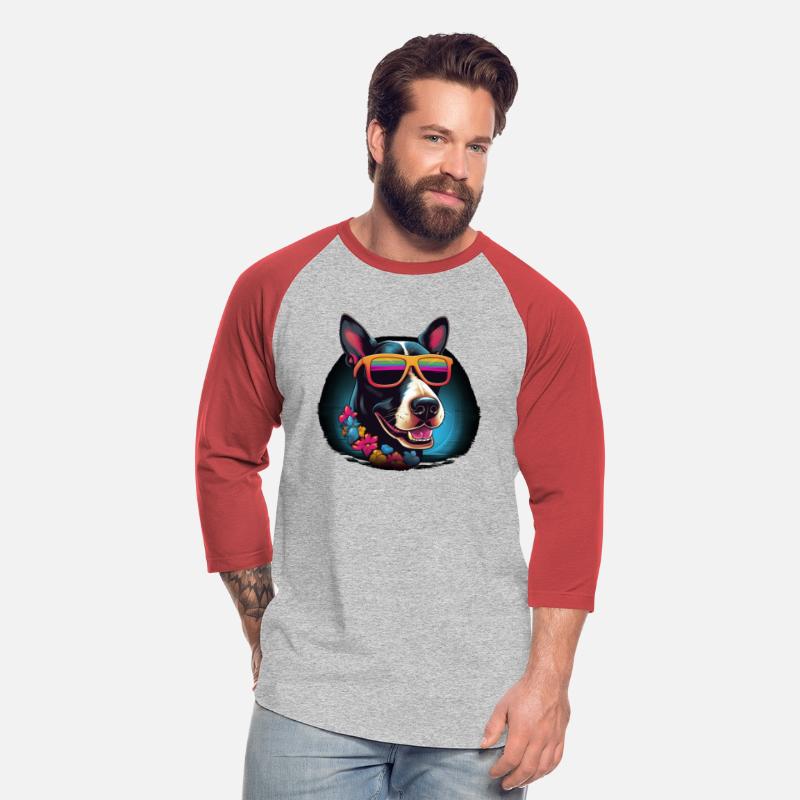 Retro Wave Bullterrier Dog Shirt