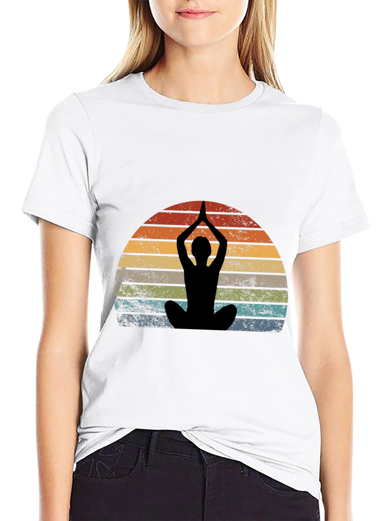 Yoga Silhouette Sunset Graphic Tee