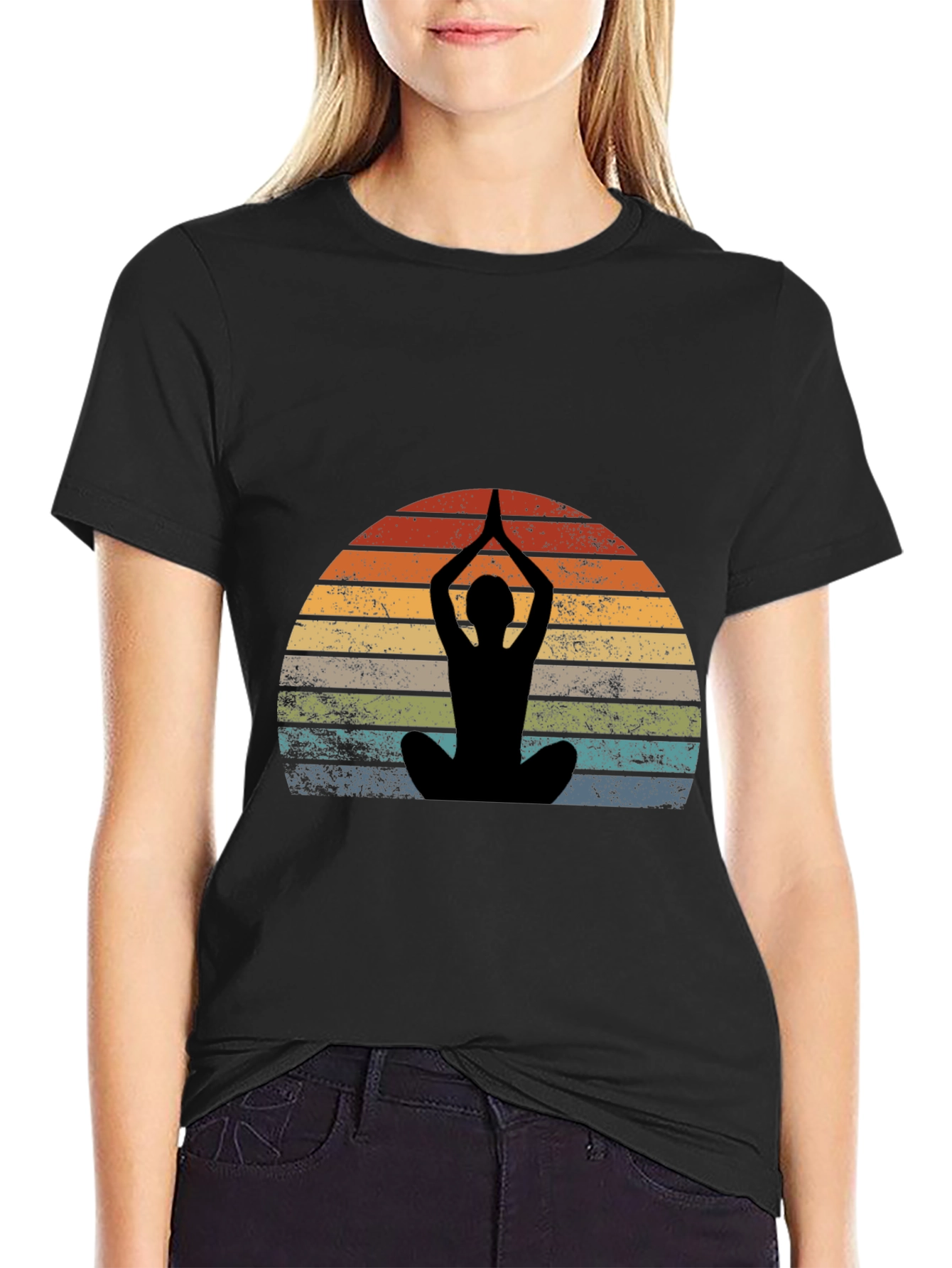 Yoga Silhouette Sunset Graphic Tee