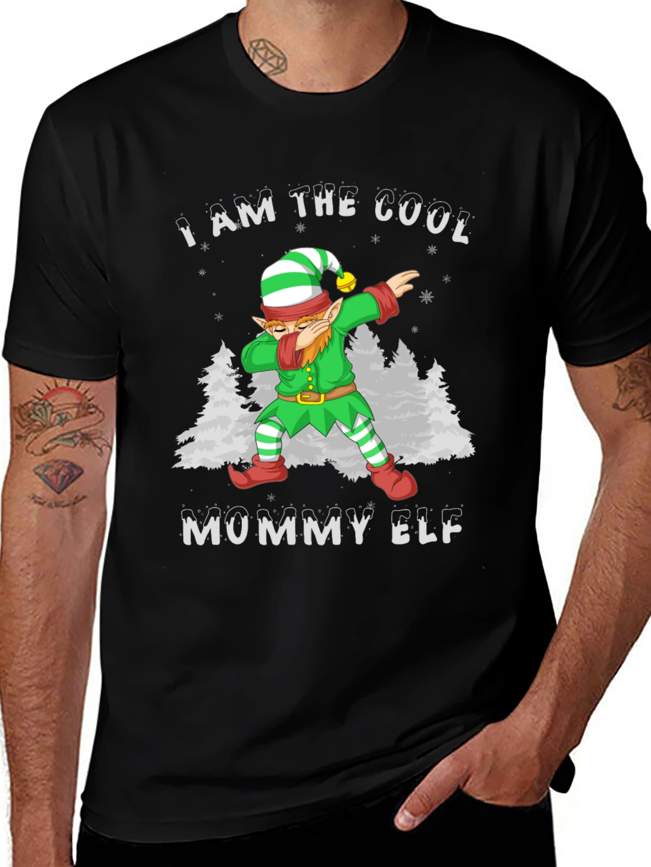 Cool Mommy Elf Dabbing Christmas T-Shirt