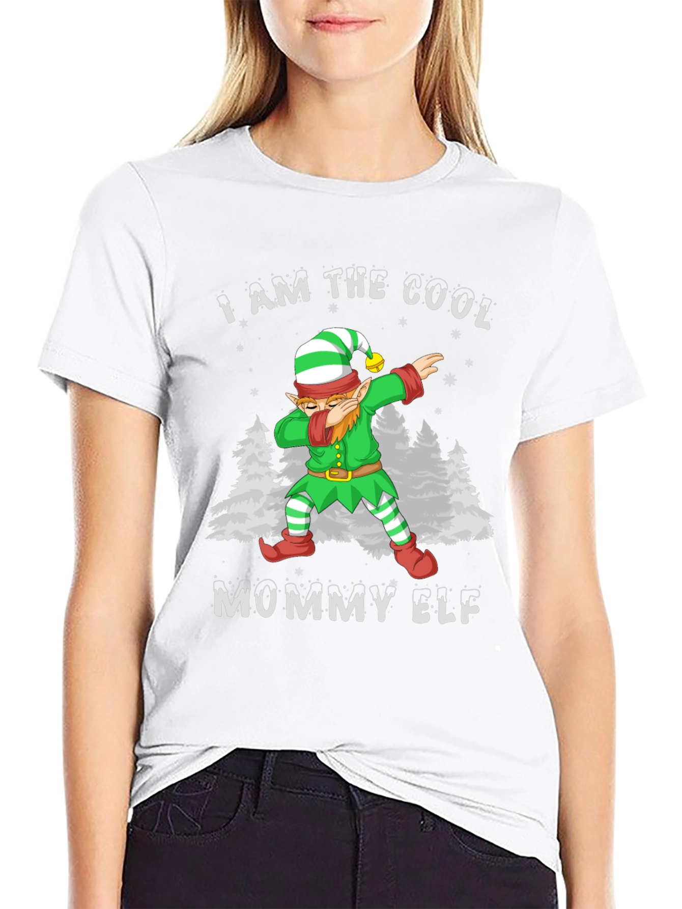 Cool Mommy Elf Dabbing Christmas T-Shirt