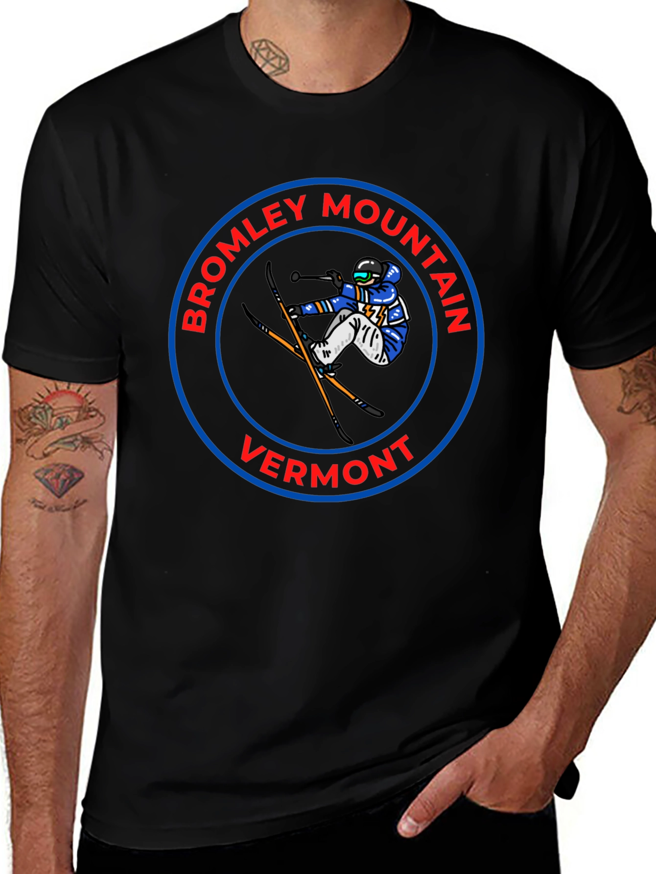 Bromley Mountain Vermont T-Shirt - Skier Design
