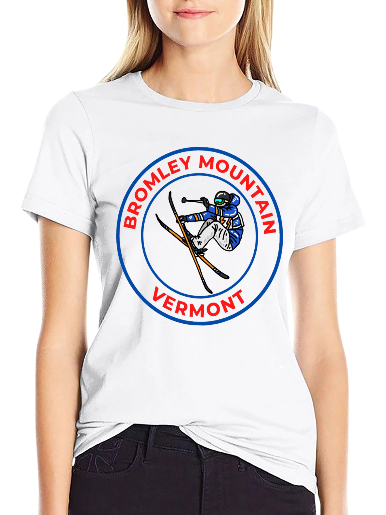 Bromley Mountain Vermont T-Shirt - Skier Design