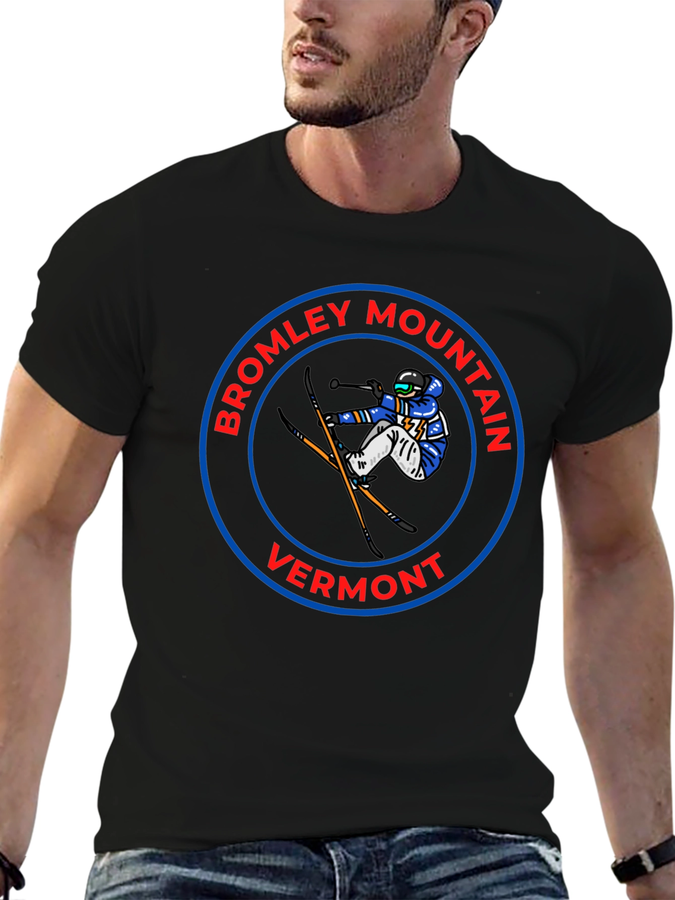 Bromley Mountain Vermont T-Shirt - Skier Design