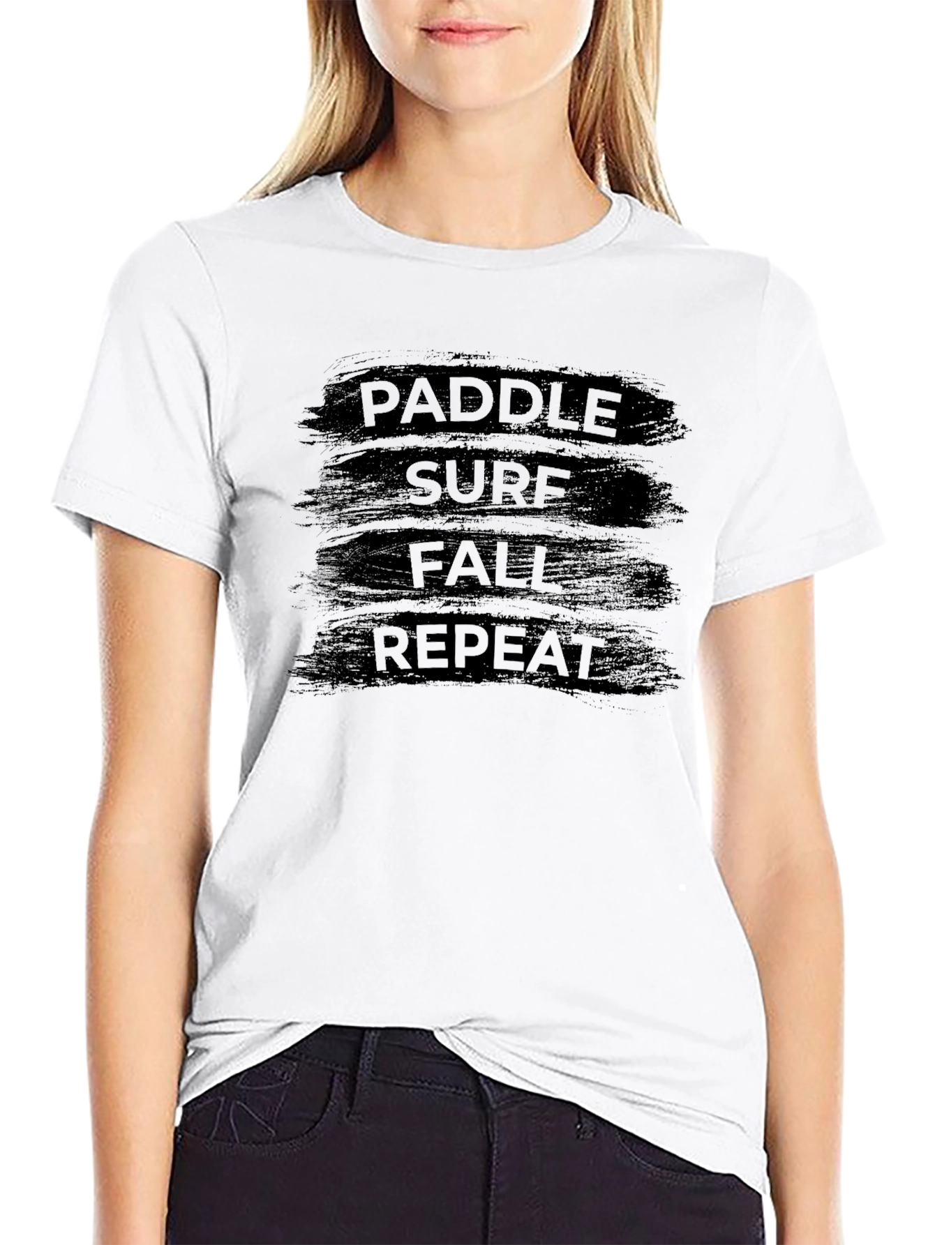 Paddle Surf Fall Repeat Graphic Tee - Black