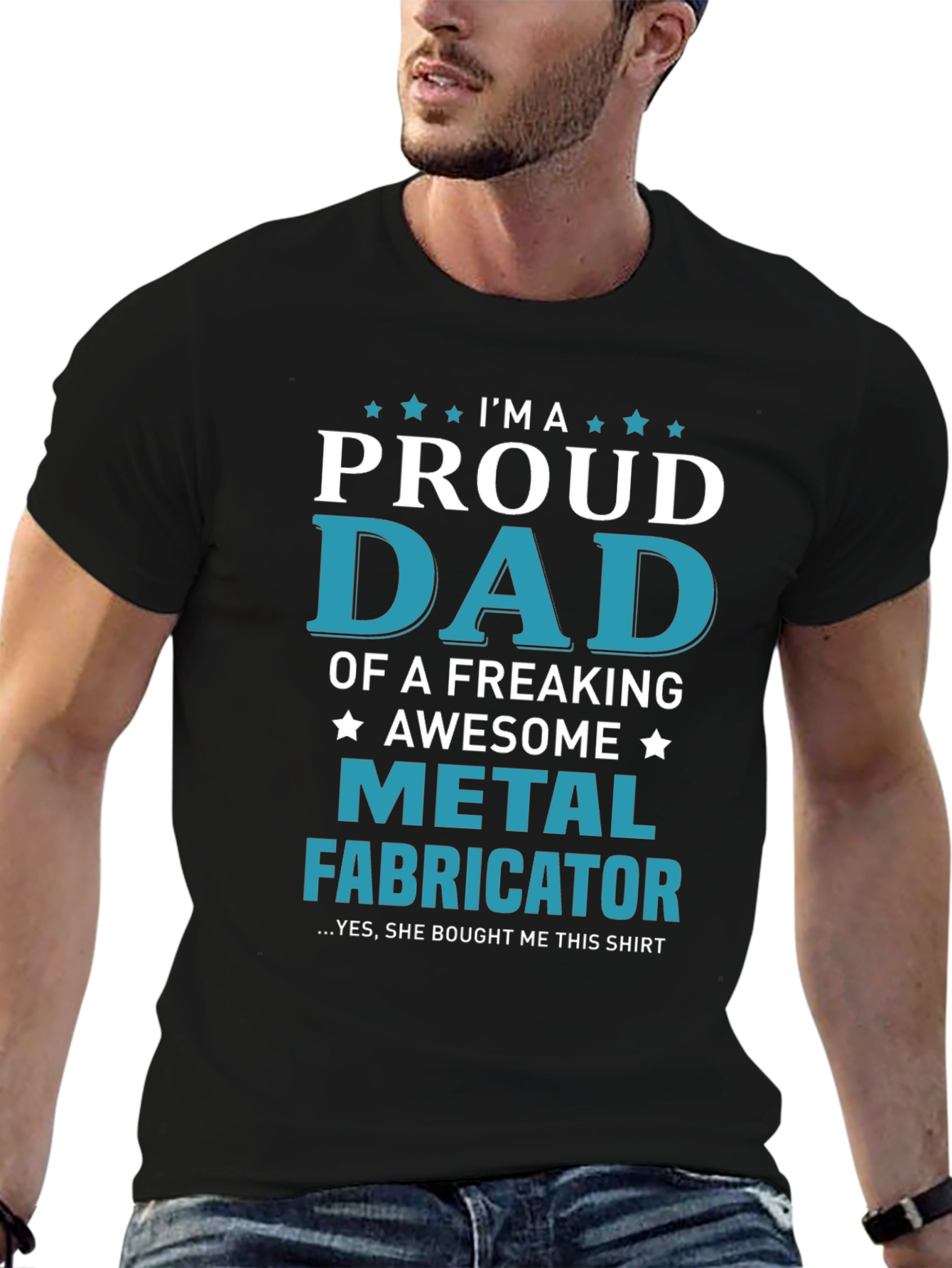 Proud Dad Metal Fabricator Graphic T-Shirt