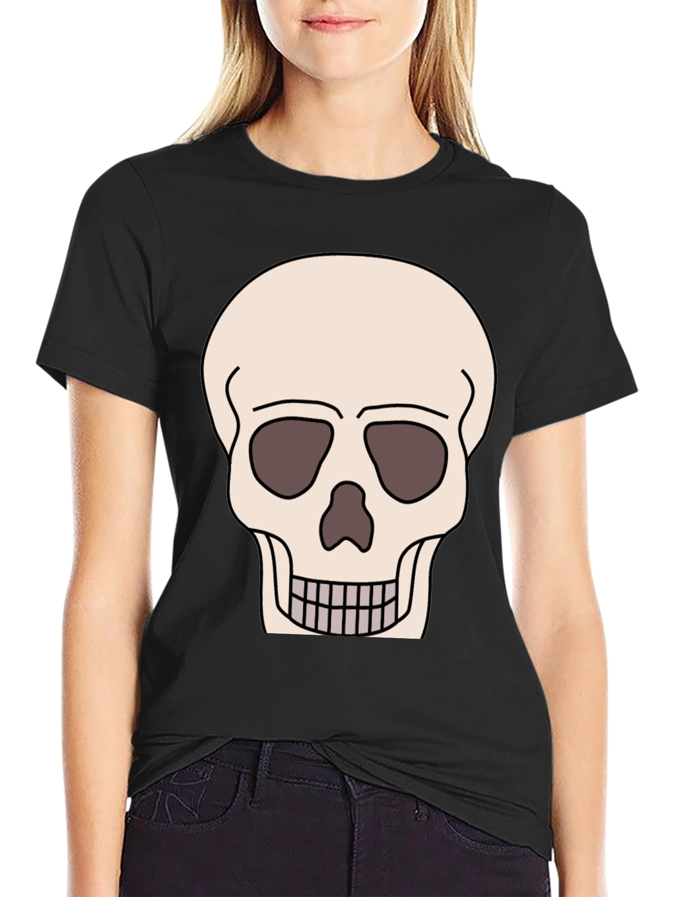 Skull Graphic T-Shirt - Black Cotton Tee