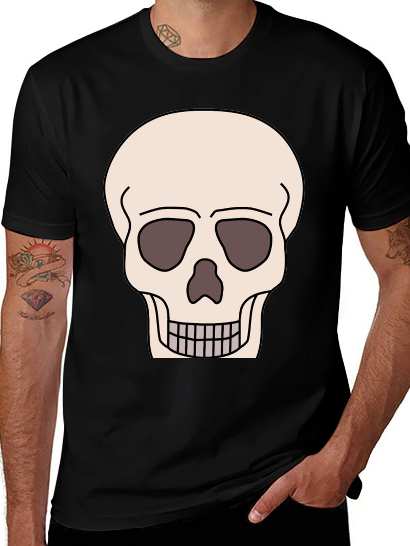 Skull Graphic T-Shirt - Black Cotton Tee