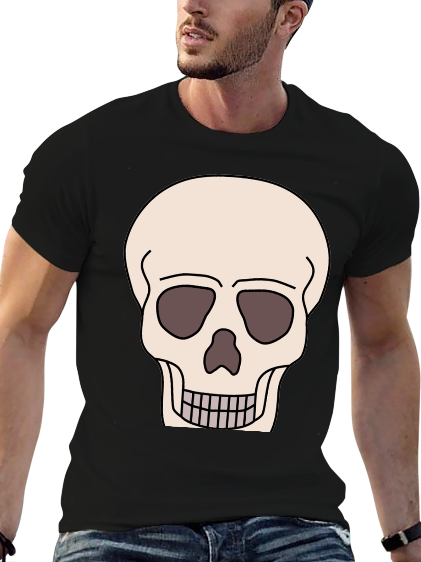 Skull Graphic T-Shirt - Black Cotton Tee