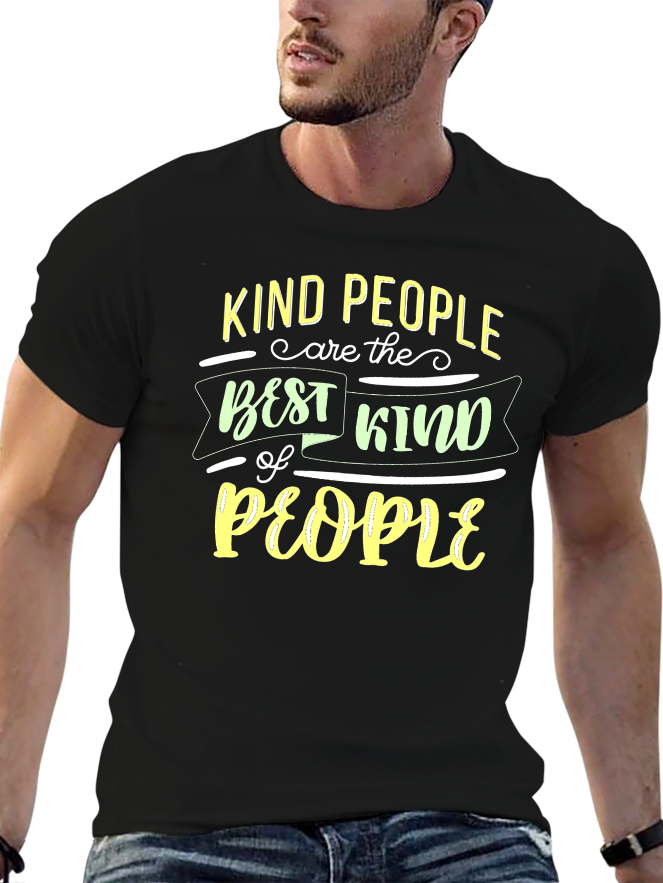 Kind People T-Shirt - Black Comfort Fit