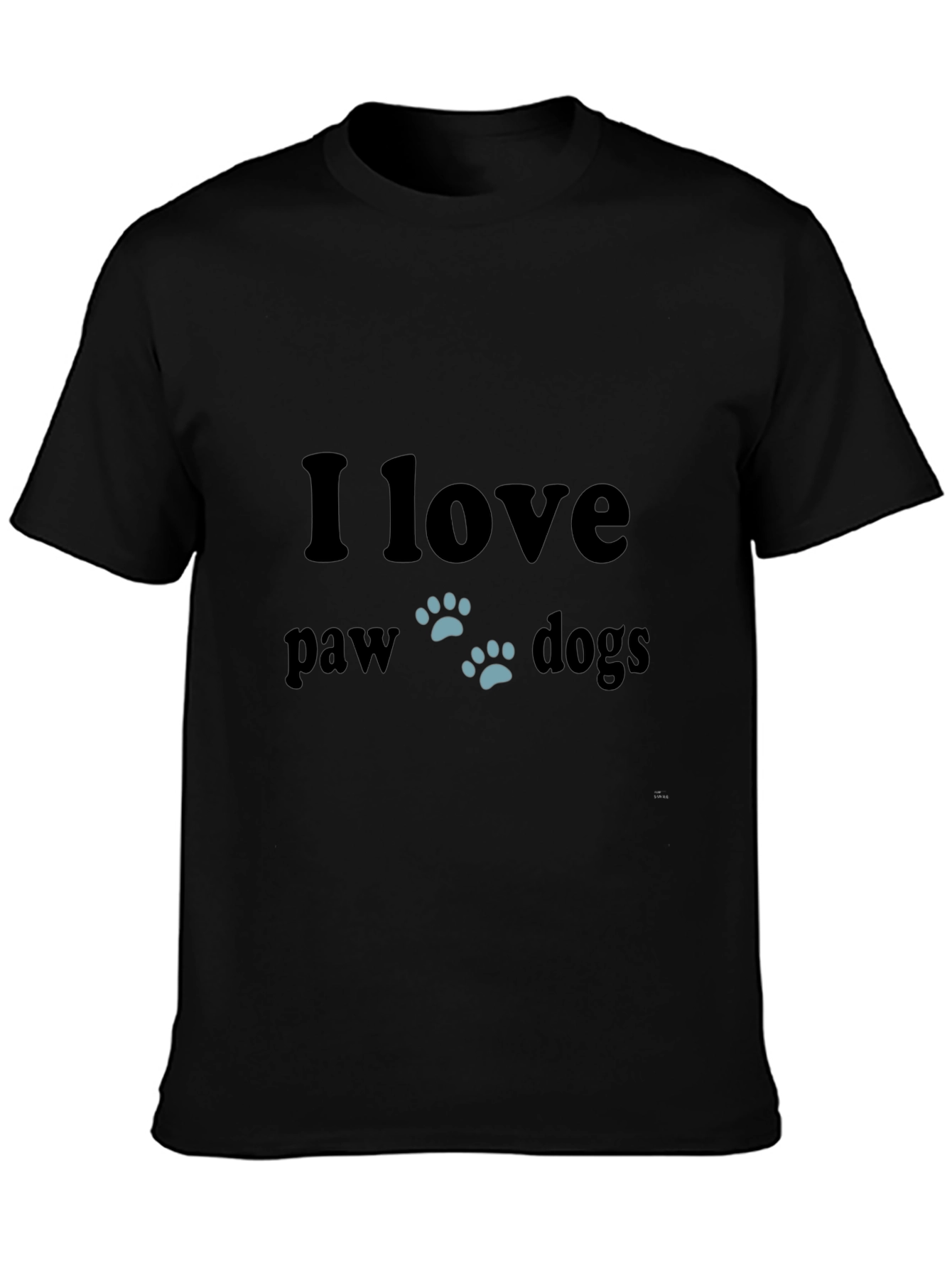 I Love Paw Dogs Black T-Shirt